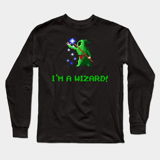 I'm a Wizard green Long Sleeve T-Shirt by Mamon